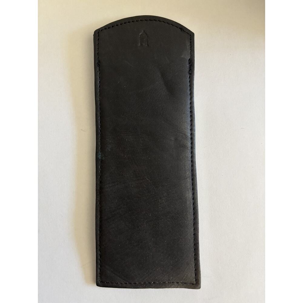 Vintage Black Leather Pen Holder Fountain Pen Pencil Sleeve Made India lot1936